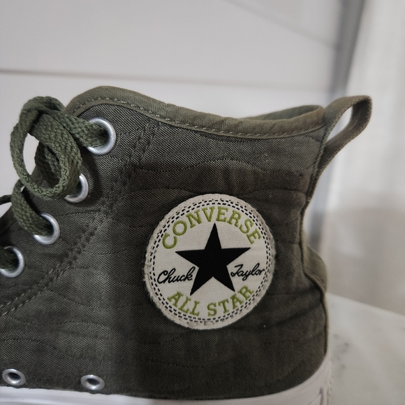 Converse Khaki Green Canvas High-Tops - Picture 8 of 9